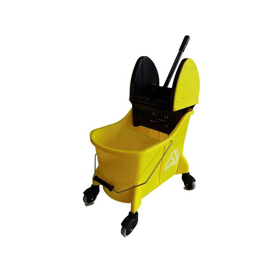 32l 36l Commercial Side Press Yellow Plastic Floor Cleaning Squeeze Mop Bucket With Wringer (1600710806989)