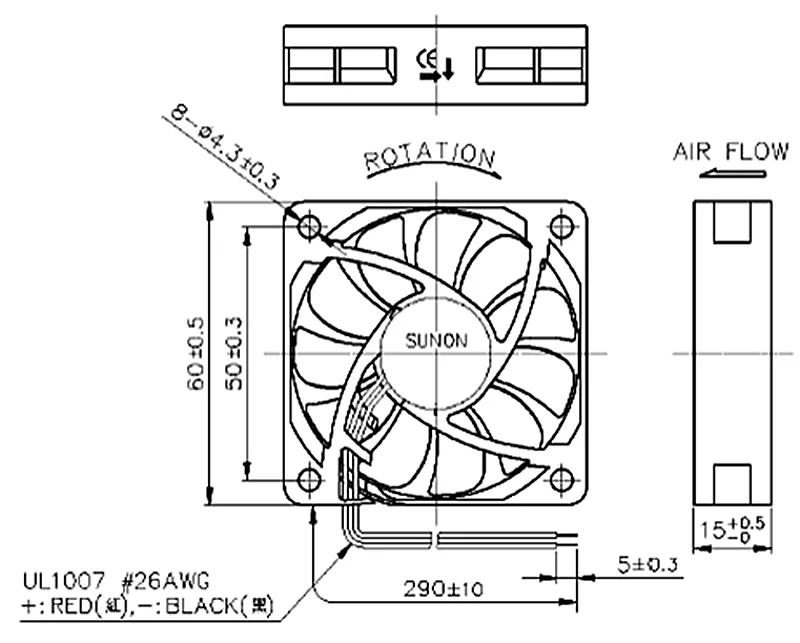 Maglev Motor Fan Vapo Ball Bearing 60x60x15mm 12v 24v Brushless Dc Cooling Fan