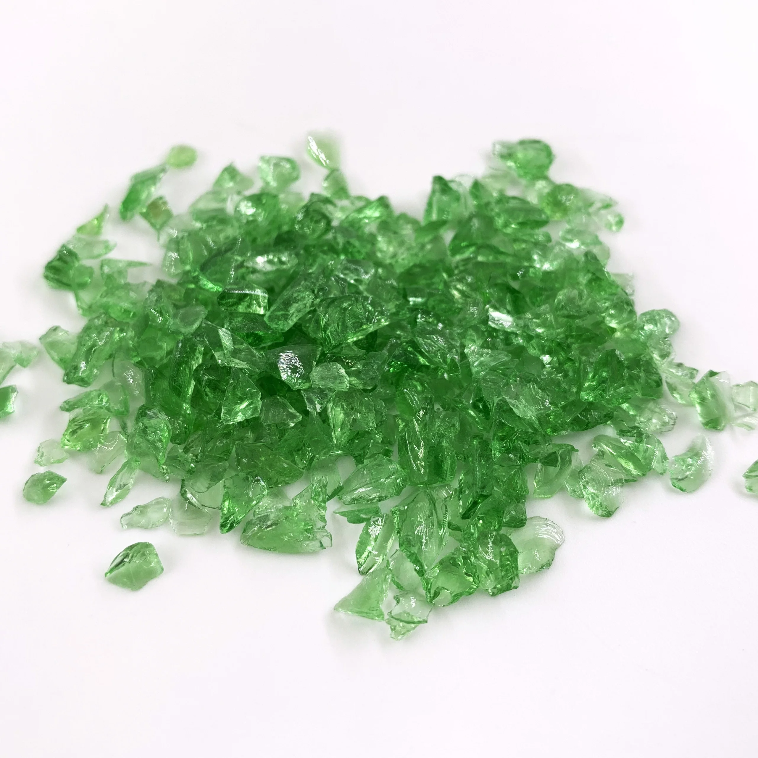 Colored Landscaping Glass Rocks Crushed Cracked Glass For Decor Designs