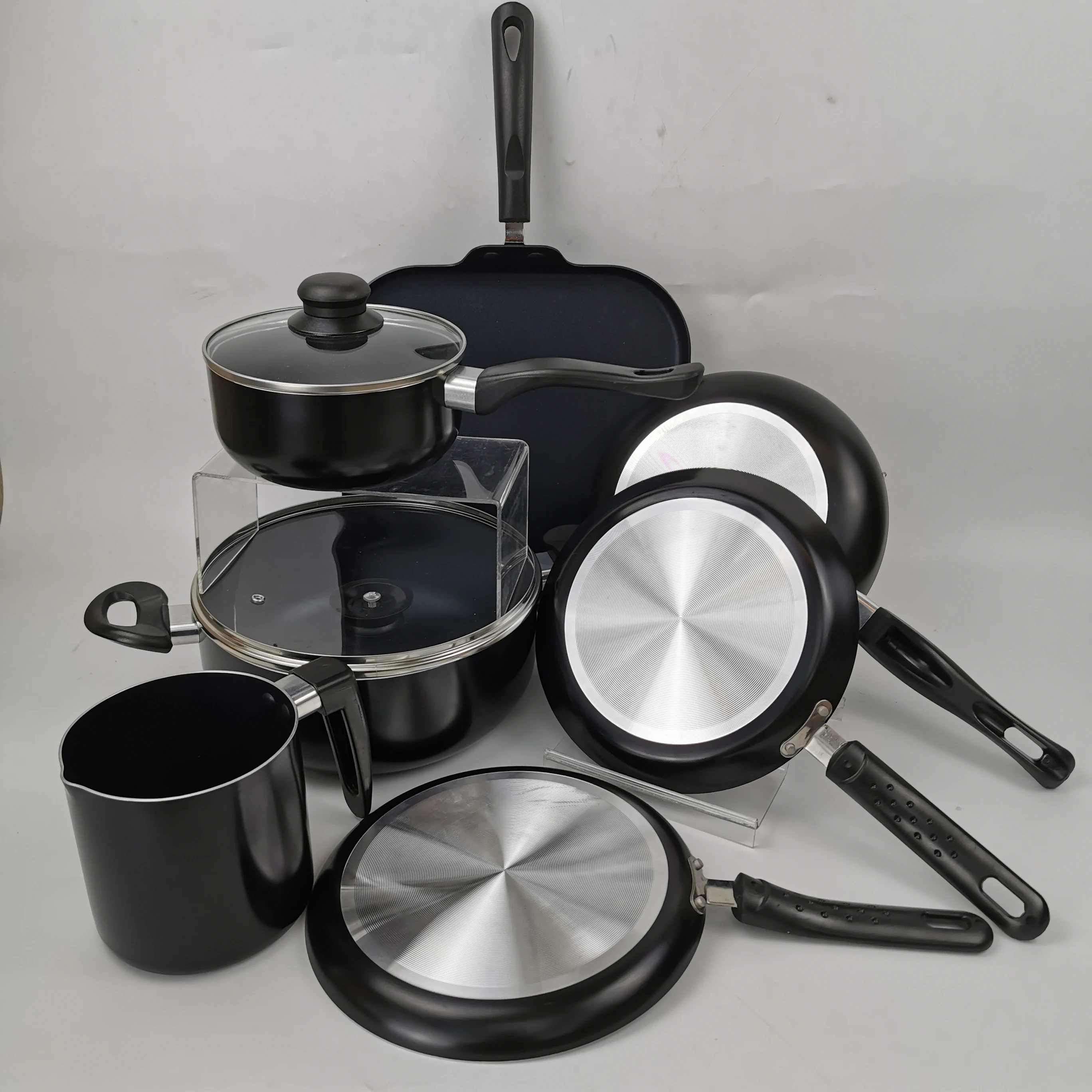 Cookware set 12-piece stainless steel non-stick pan set frying pan wok stock pot