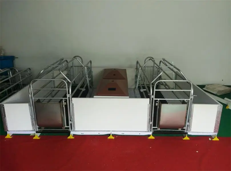 Pig farm equipment farrowing crate gestation pen steel feed trough for swine sow feeder