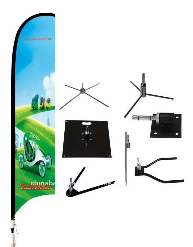 Kawa fiberglass telescopic pole for advertising flag, swooper flag pole and outdoor banner stand for display trade show