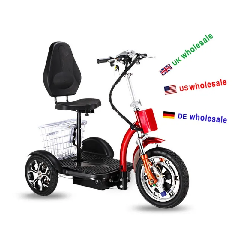 US 500w Scooter kick  Bike Top Powerful High Quality 3 Wheel Tricycle Self Balancing Electric Scooters For Elderly For Adult