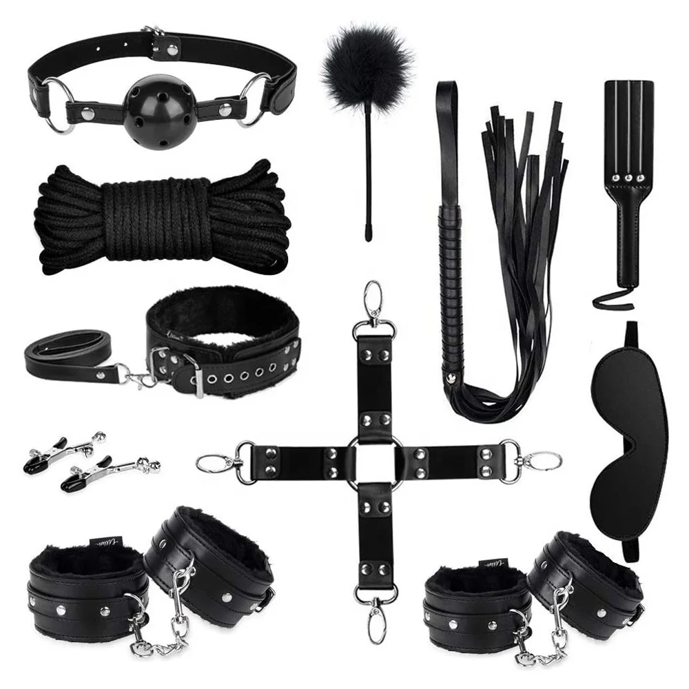 Amazon Hot sale Sex Bondage 11 Pcs BDSM Leather Bondage Sets Restraint Kits Adult Sex Toys for Women and Couples