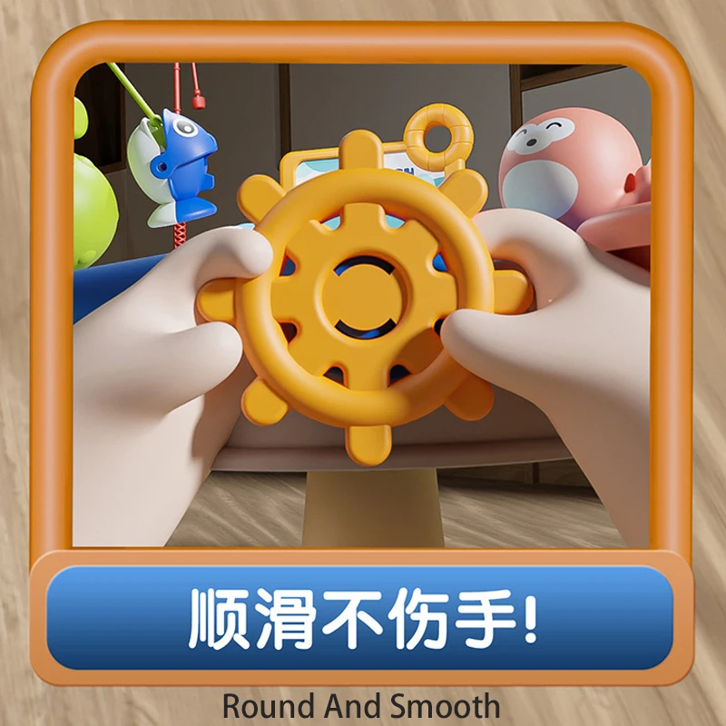 QS Shantou China Kids Early Learning Colorful Fishing Set Toys Plastic 2 Colors Electric Rotate Fishing Game Toys With Music