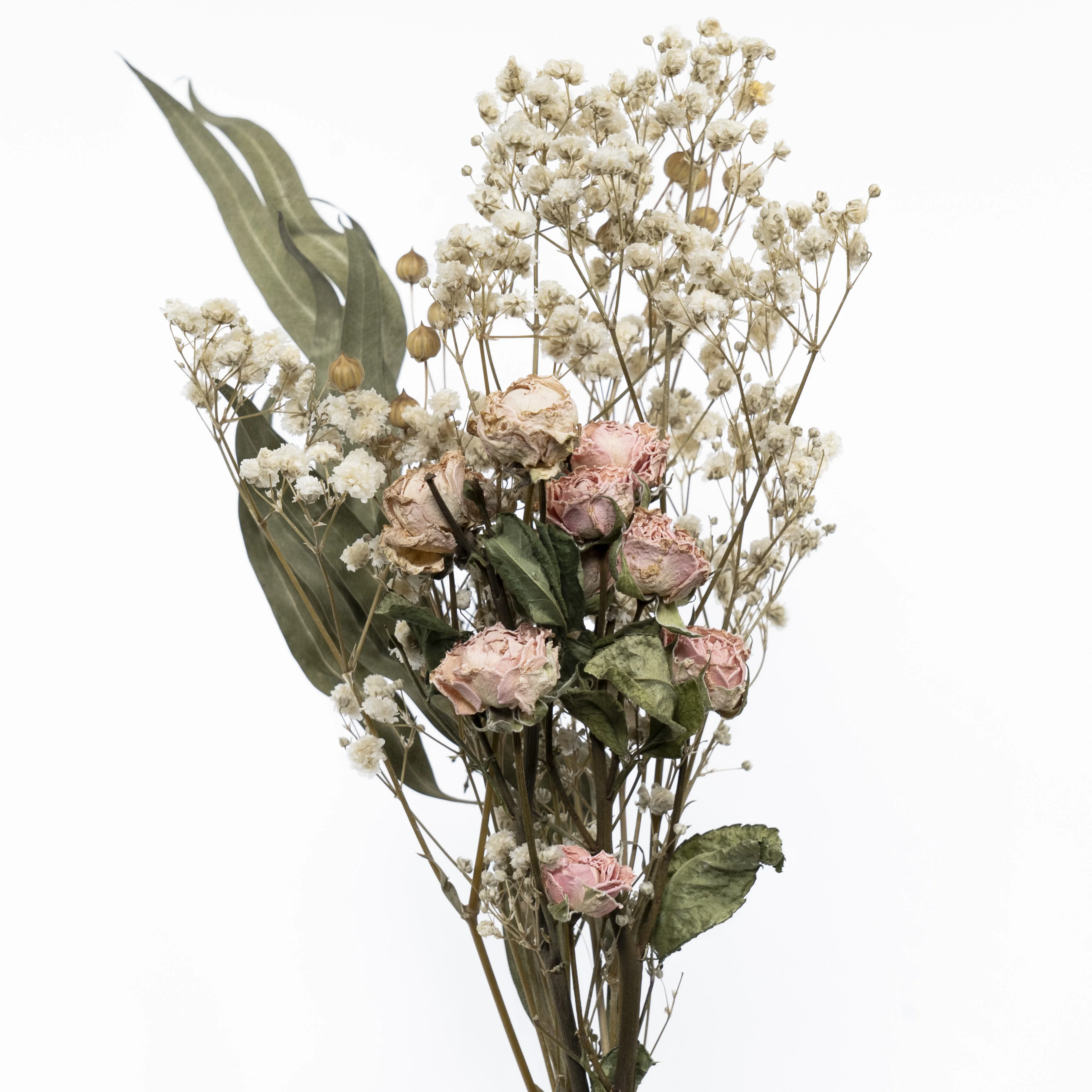 Wholesale Amazon Hot Selling Home Kitchen Wedding Arrangements Decoration Daisy Caspia Statice Rose Dried Flowers Bouquet