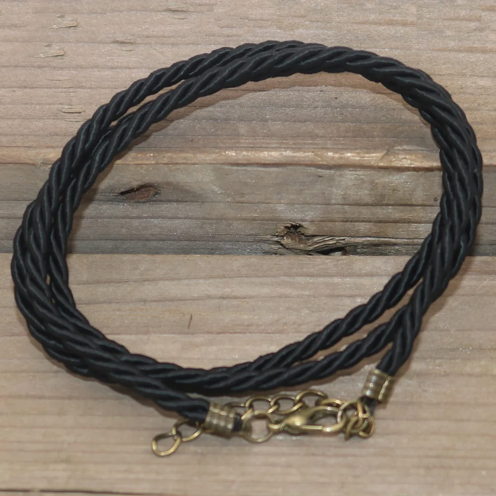 Waxed Cotton Cord Rope Chain Necklace With Extender Lobster Clasp Diy Jewelry Making Accessories