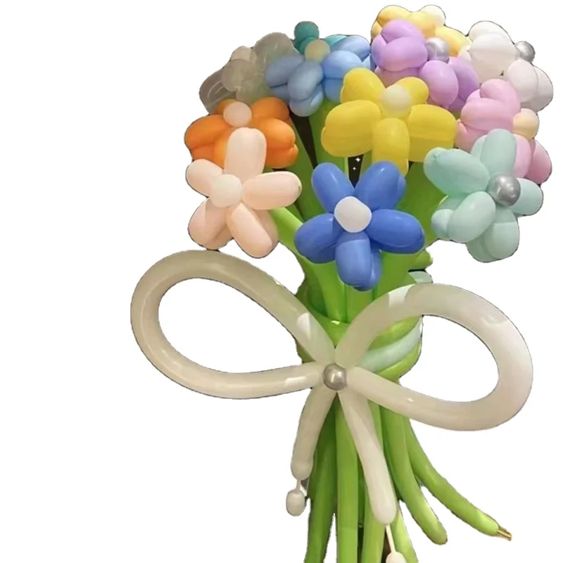 2024 New Design Party Wedding Kid Fun Balloons 360 Long Strip Latex Colorful Rocket Shape Balloons