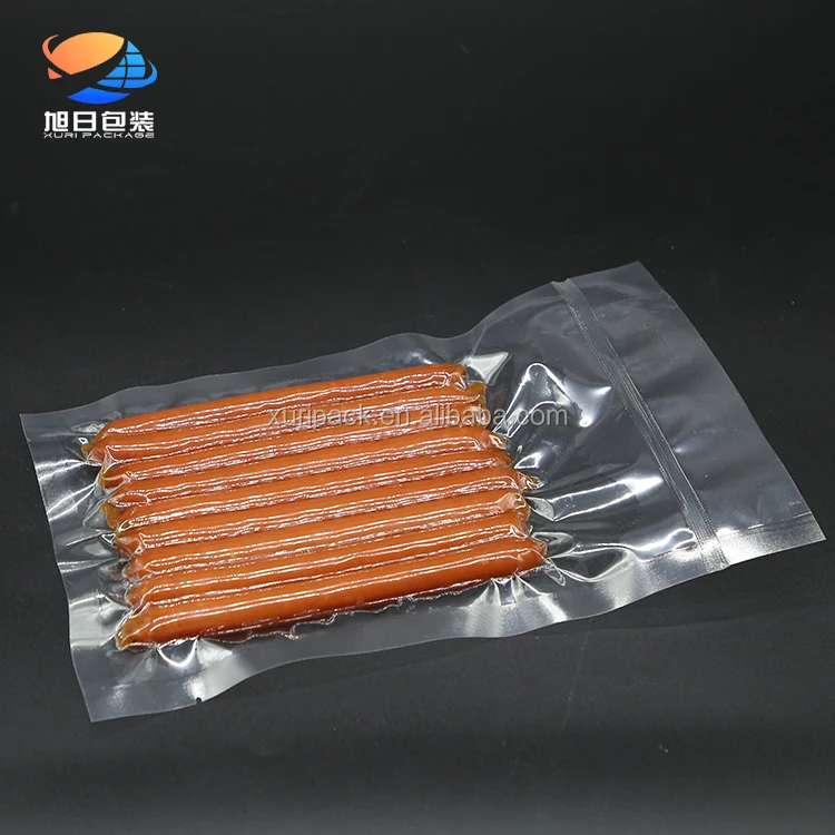 Custom size high barrier co-extrusion poly nylon vacuum chamber plastic frozen food packing bags for fish