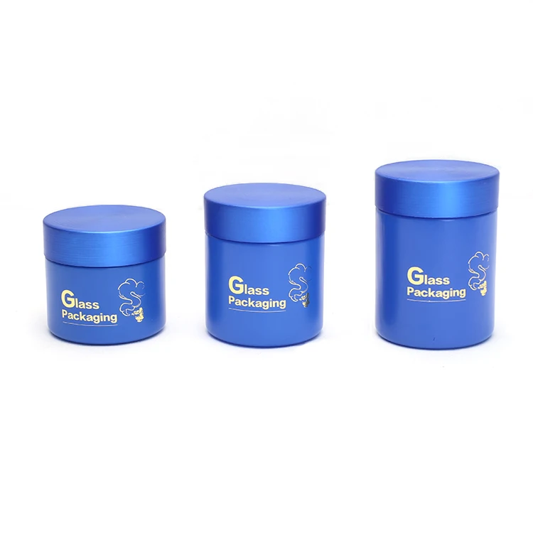 Round Empty Glass Jar 1oz 2oz 3oz Custom Logo Silkscreen Glass Containers With Child Resistant Cap