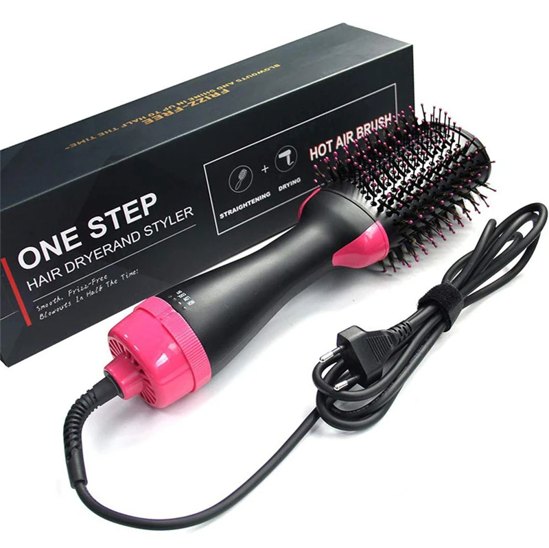 One step Hair Dryer and Volumizer Hot Air Styling Brush with Negative Ion Generator hair straightener curler