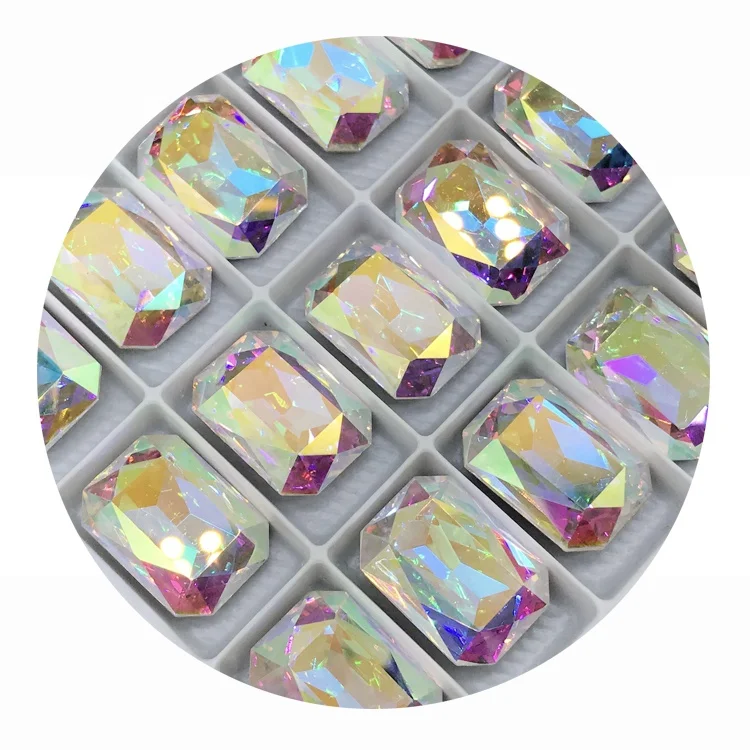 K9 стеклянный кристалл 13*18 мм Необычные камни в кристалле AB Octagon shape rhinestone