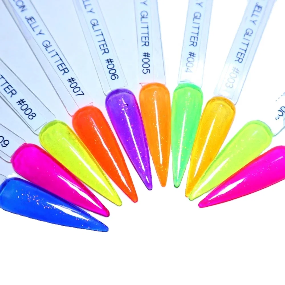 Hanyinails new coming professional manicure neon jelly glitter UV/LED curing soak off uv gel nail polish