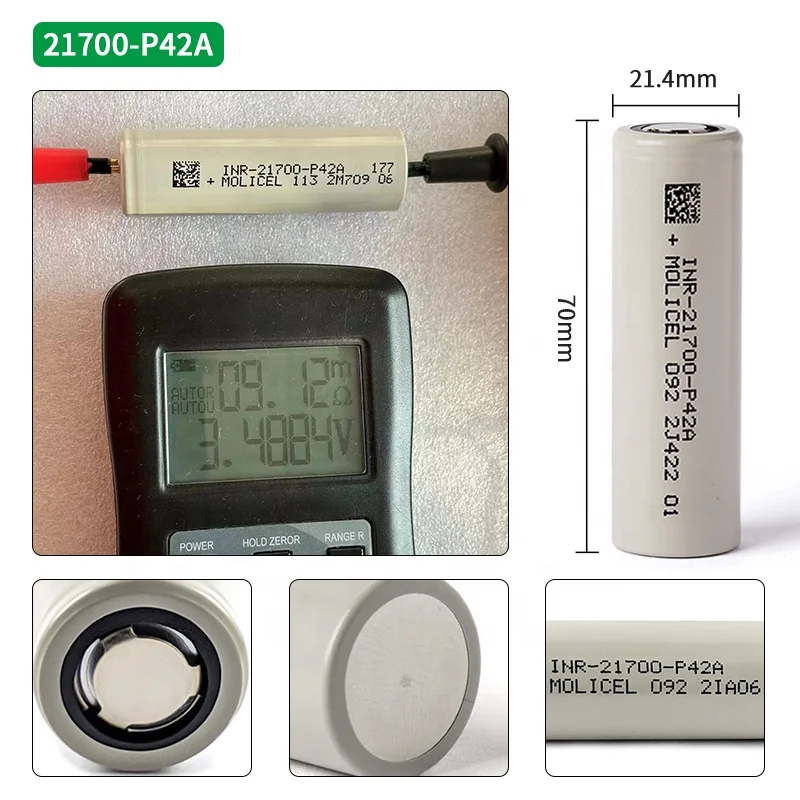molicel INR 21700 P42A 4200 mah Li-ion Battery 3.7V 4200 mah Li-ion battery 21700