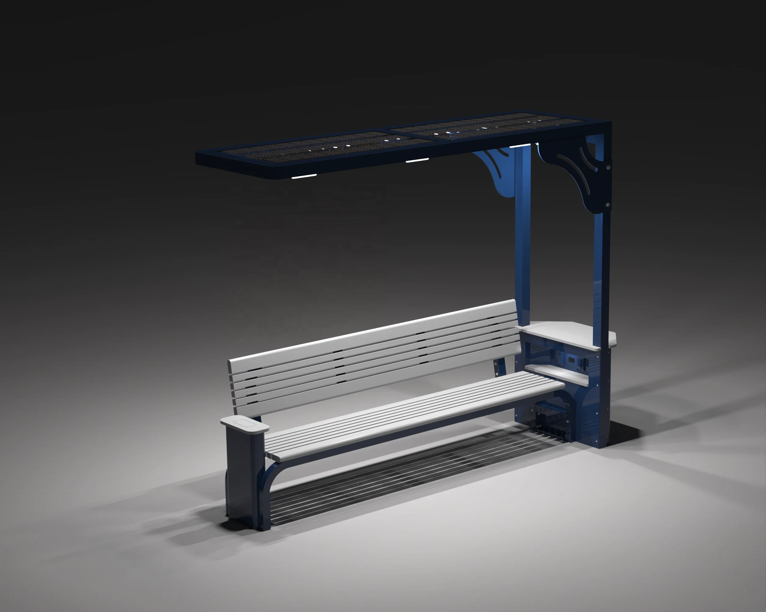 Smart Solar Powered Complete set of Outdoor Solar Bench with Manage software