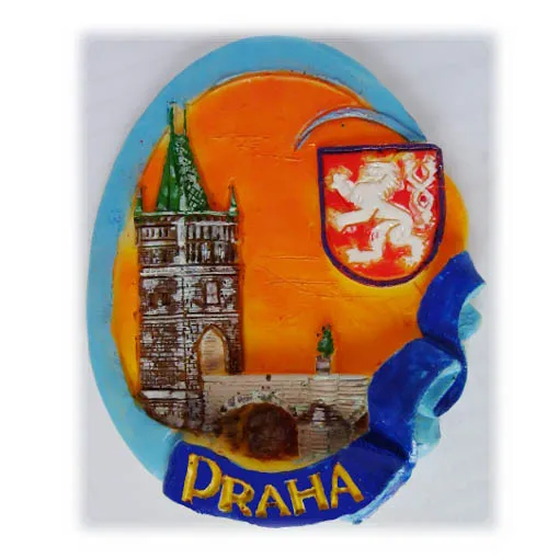 Czech Prague cities country custom souvenir 3d tin refrigerator magnet