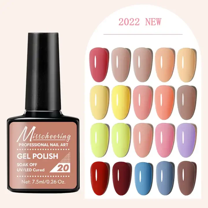 Misscheering Acrylic Nail Gel Polish Learner UV Milky White Whole Set 66 Color Gel Nail Polish Private label Enamel Varnish
