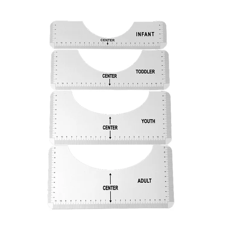 New arrivals T-Shirt Ruler Collar Measuring Ruler V-Neck Round Neck Alignment Tool  PVC clothing Ruler
