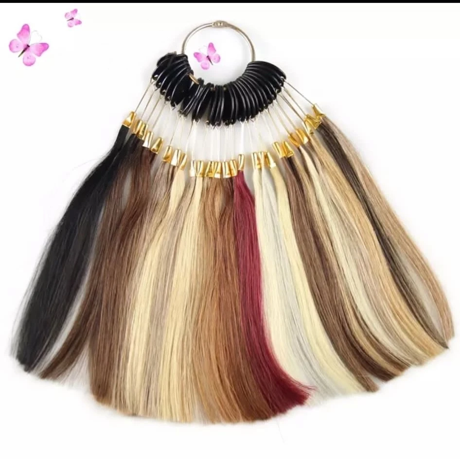 Full Shine Color Ring Hair Swatch Ring Human Hair Color Chart for Sample