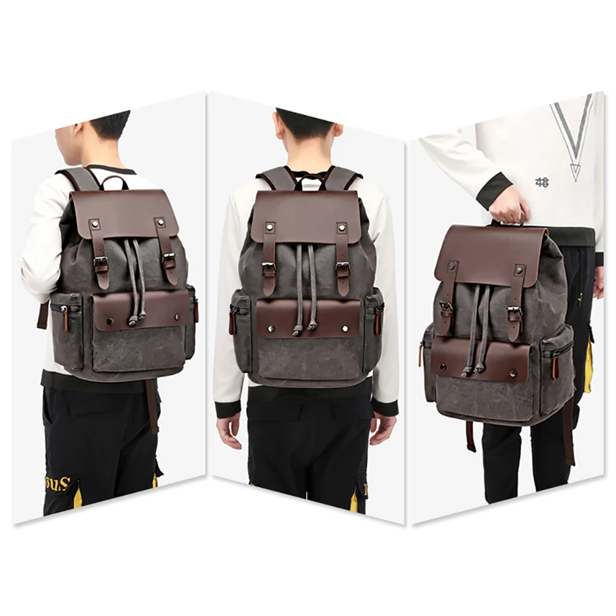 Canvas Backpack Hot sale backpack high quality Custom Fashion Laptop Canvas Backpack of Men