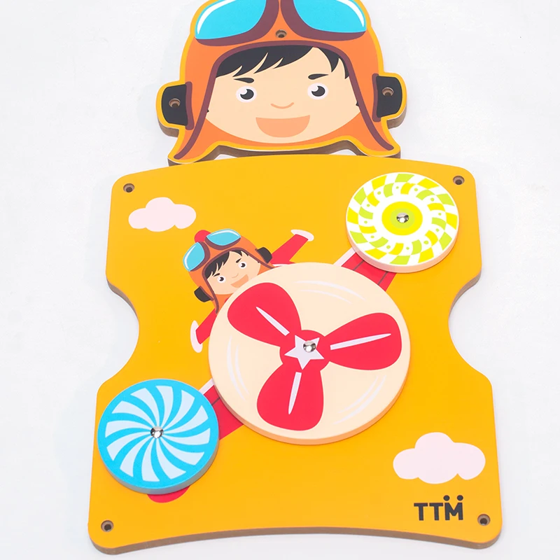 Wholesale Cartoon Career Pilot Wall Mounted Toys Wooden Educational Toys for Toddlers
