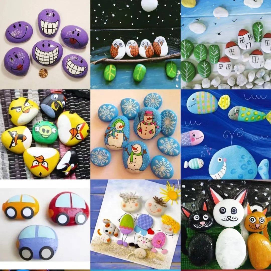 Factory Supplier Natural flat river stone Painting Rock Colored pebble stone river rocks for painting