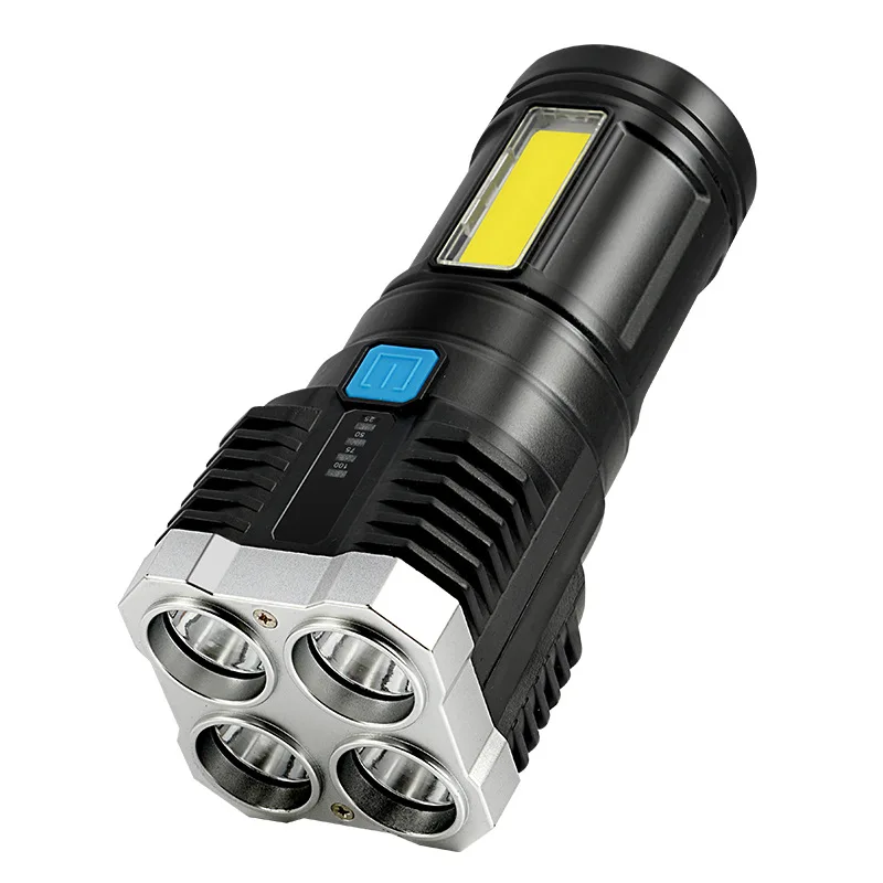 Cross-border outdoor LED mini flashlight zoom multi-function long life COB flashlight charging portable