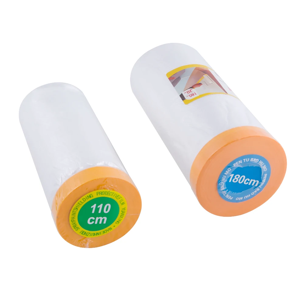 Bailida China Factory Custom Wholesale High Sticky Plastic Soft Pre Taped Masking Film Roll