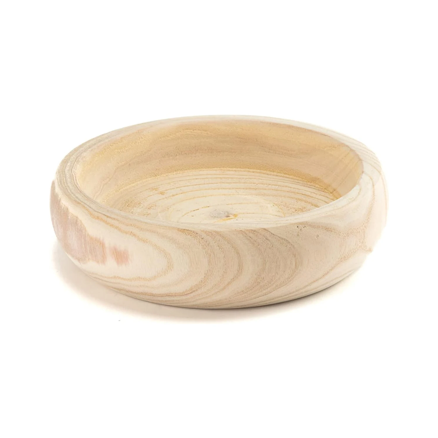 Decorative Wooden Bowl Hand Carved Center Ornament Tong Round Dough Service Wooden Bowl for Decorative Large