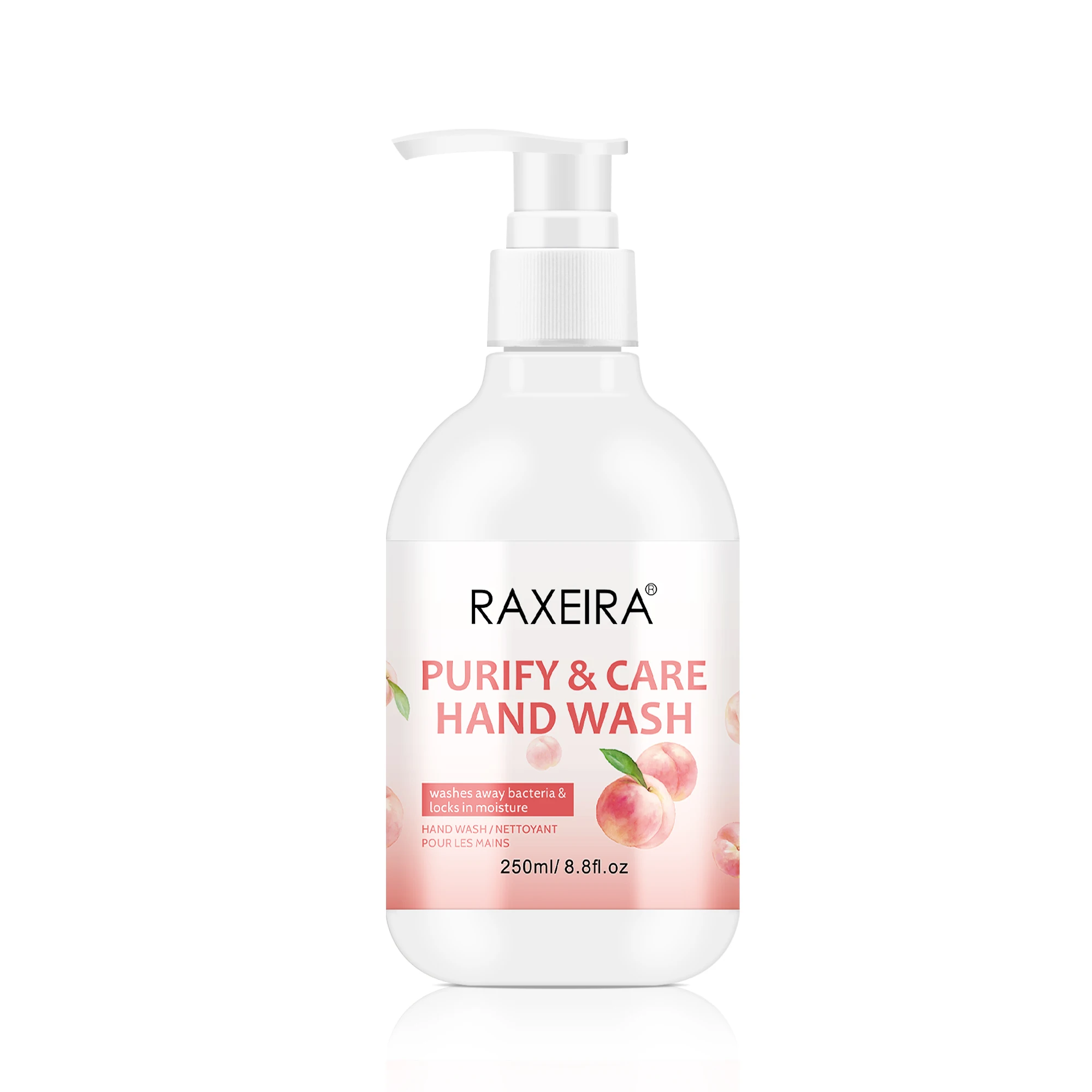 OEM Peach Perfume Organic Purify Care Hand Wash Liquid Soap Custom Clean Moisturizing Hand Wash Soap