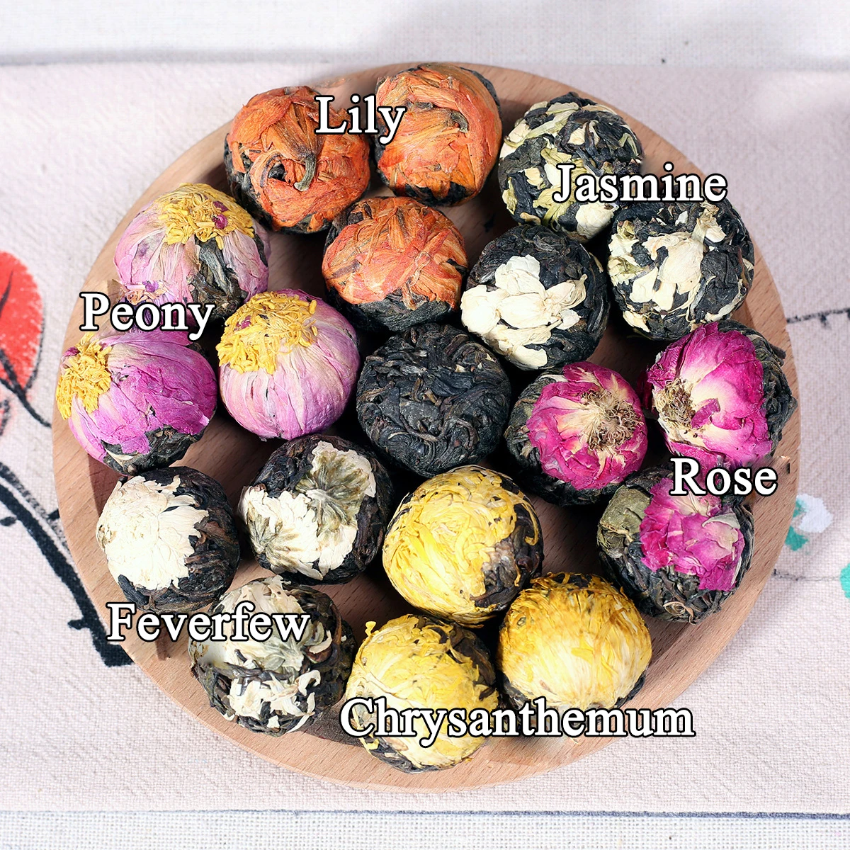 2022 Hot Selling Puer Tea Ball 6 Flavors Detox Handmade Blooming Flower Natural Puerh Tea Ball