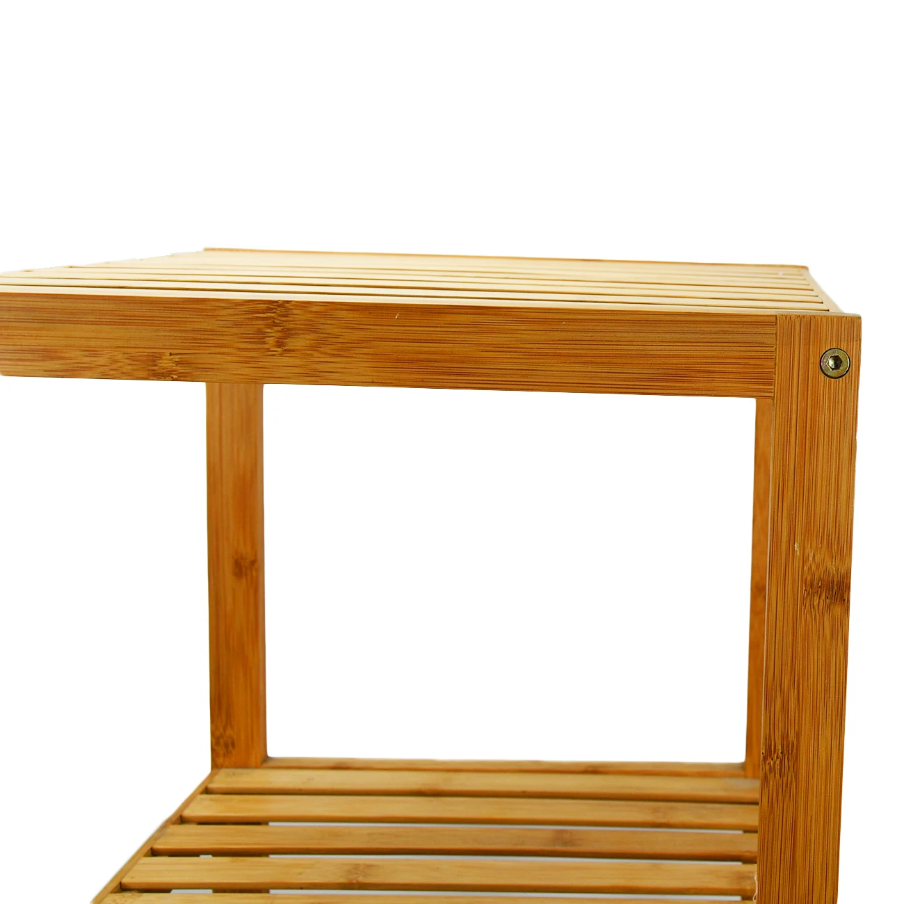 Multifunctional 4 Tiers Bamboo Bathroom Vanity Storage Cabinet with Laundry Hamper Sorter Basket Shelf