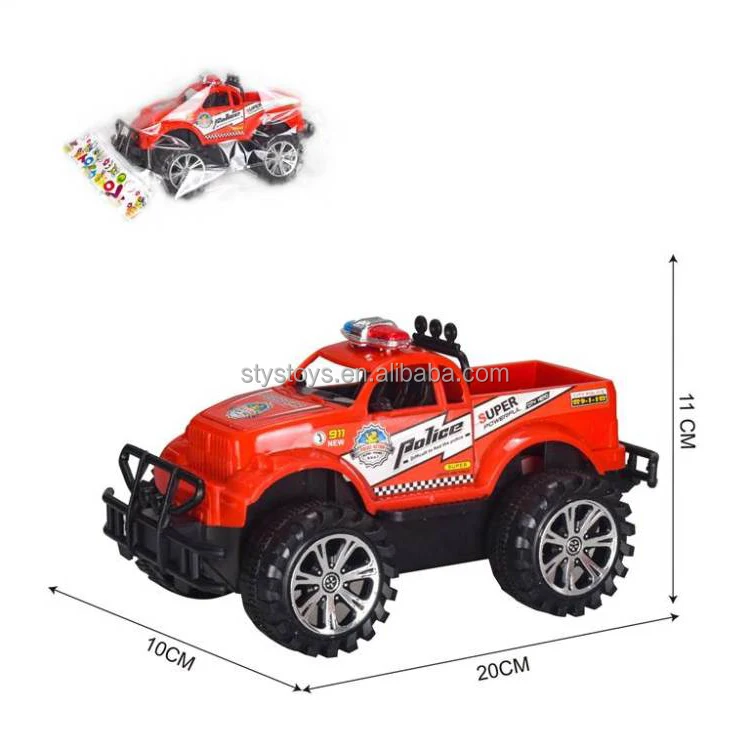 Cheap Pull Back Plastic City Police Car Vehicles Monster Truck Friction Powered Toy Cars