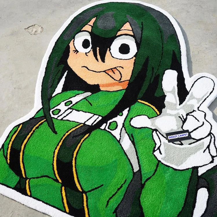 
Green Cartoon carpet Magic Rug custom logo 3D anime cartoon naruto design shape carpet 