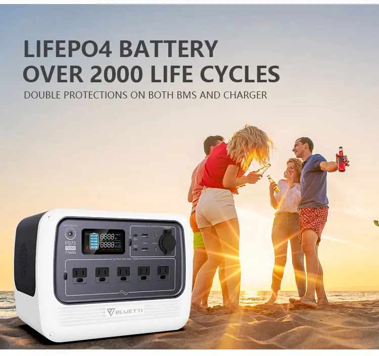 500w 700w rechargeable  Longlife Cycle  Lifepo4 Battery  ODM OEM portable Solar power station for outdoor camping life