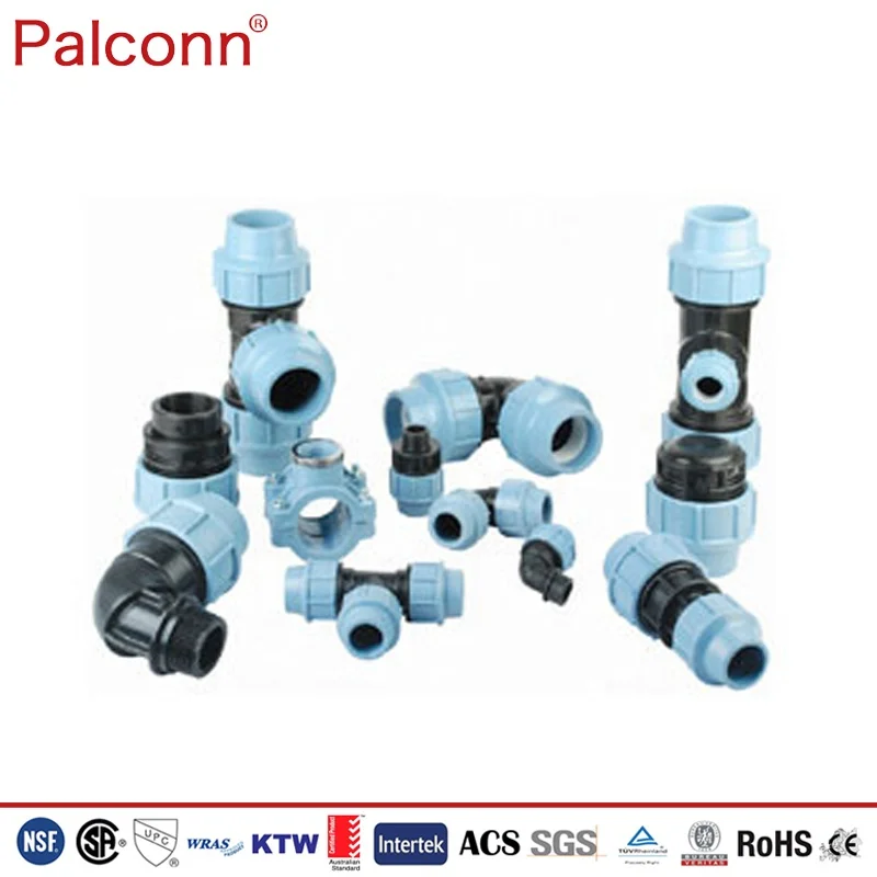 PP pushfit compression fittings for HDPE pipe