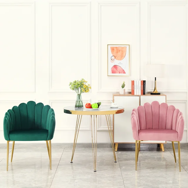 Manufacturer gold nordic velvet round dining  set 6 chairs rattan modern luxury leather dining room chair