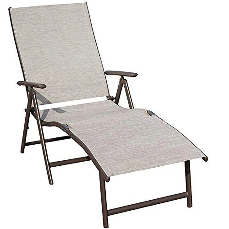 Aluminum Beach Yard Pool Folding Reclining Adjustable Chaise Lounge Chair