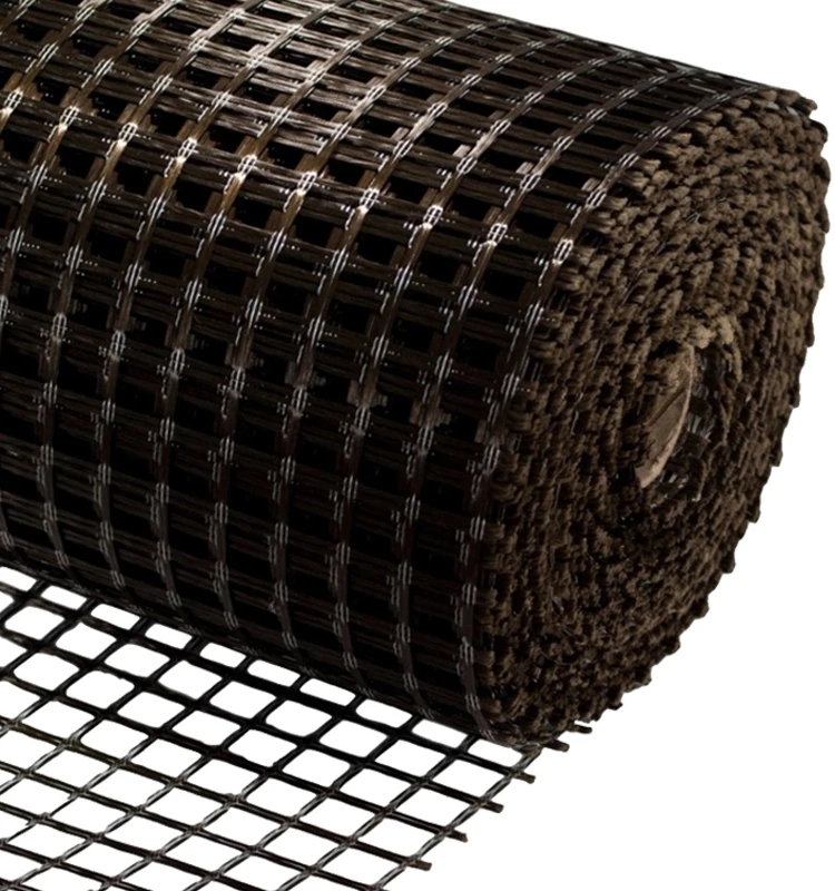 High tensile strength basalt fiber mesh geogrid
