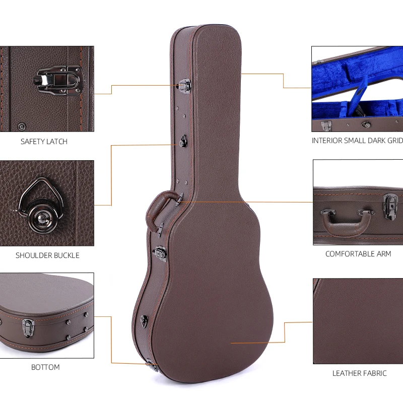 Professional Factory Direct Sale Custom Wooden Acoustic Guitar Hard Case Moisture-proof Premium Case For Classical Guitar