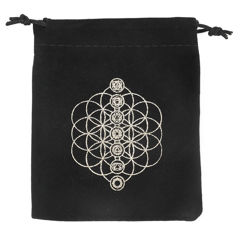 Большая Выгравированная черная Лечебная бижутерия, фланелевая сумка, бархатные подарочные пакеты на шнурке