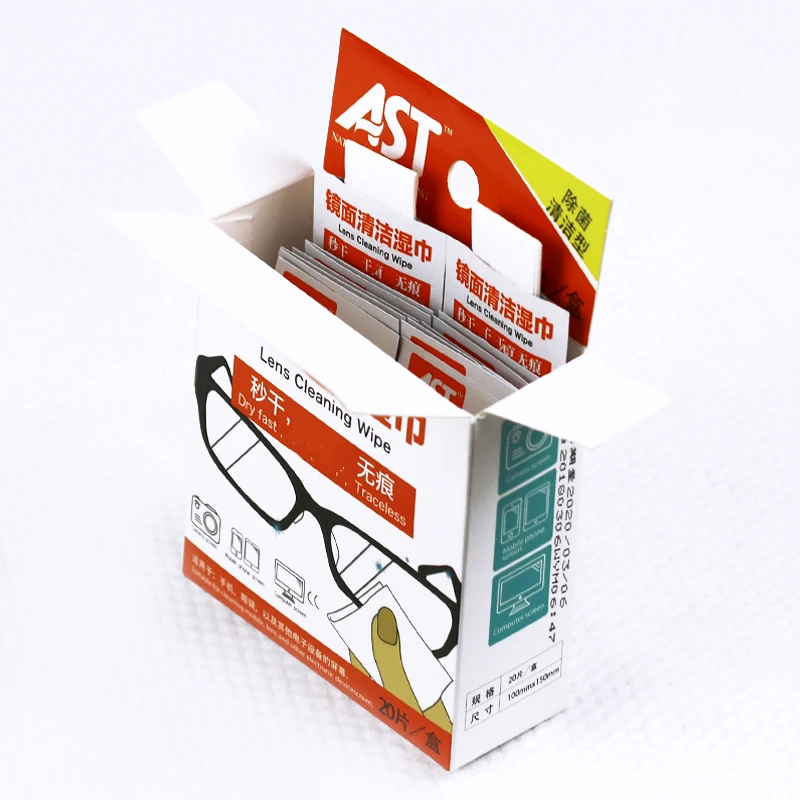 
Single Sachet Individual Packed Moist Lens Cleaner Eyeglass Screen Cleansing Wet Wipes 