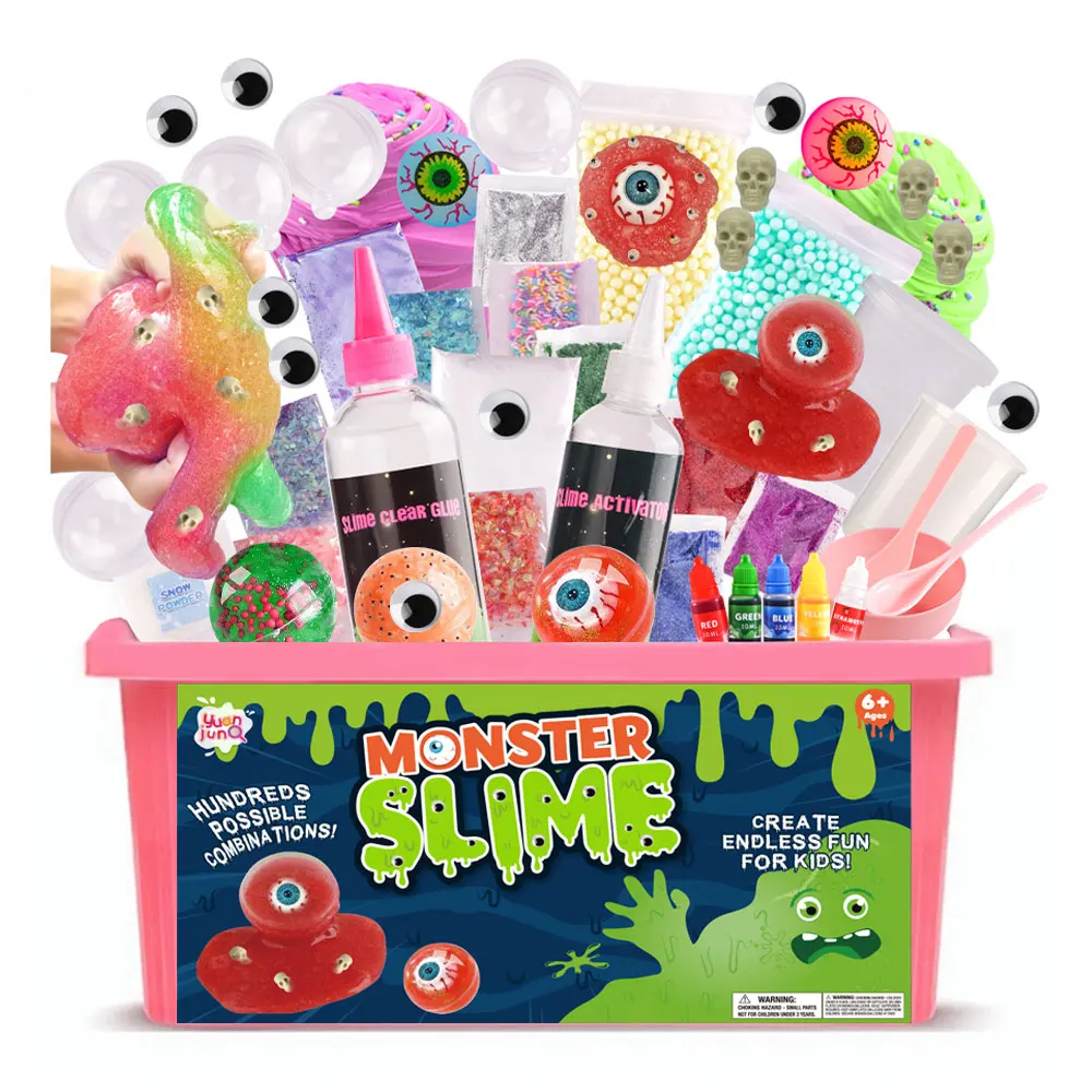 DIY Monster Slime Kit Glow In The Dark Slime Kit Fun Slime Making Kit And Xmas Gift Idea For Boys And Girls