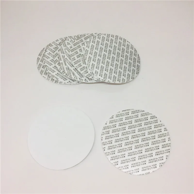 Sealed for your protection 70mm Self Adhesive Pressure Sensitive Jar Cap Seal Liner/gasket/lid