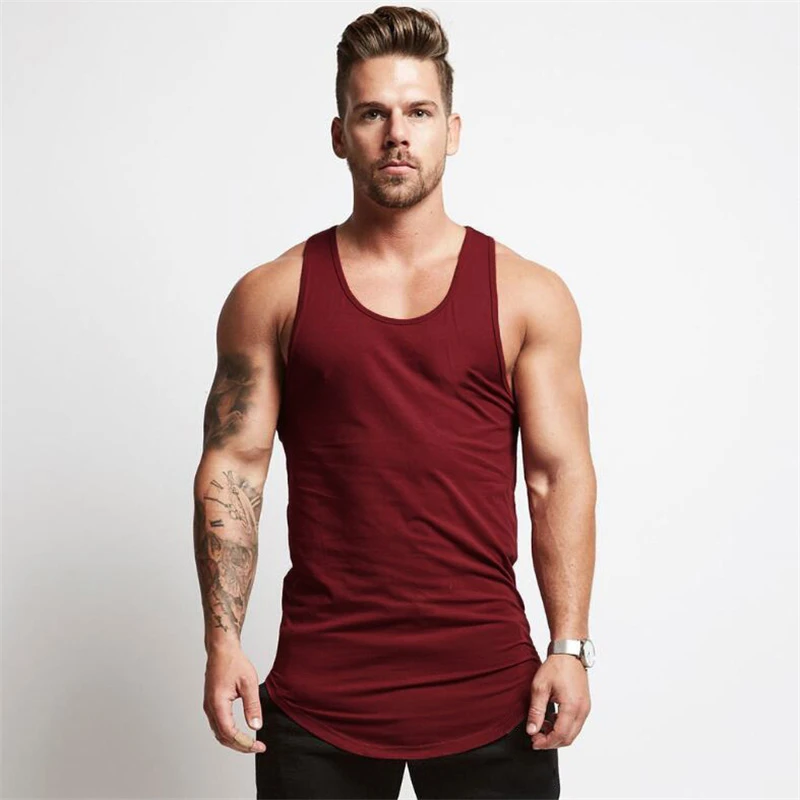 Sport Solid Color Fitness Yoga Wear Gym Vest Wholesale Manufacturer Muscle Fit Man for Men Silk / Cotton Breathable Anti-shrink