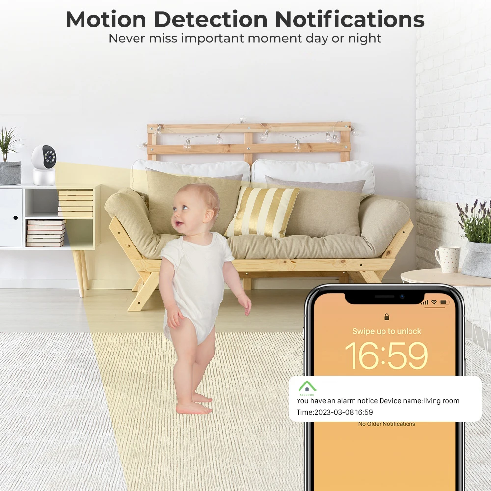 Mini Size Easy Installation Home CCTV 2.4G Wireless 2MP Network Security Surveillance Indoor Smart IP Pet Care Wifi Camera