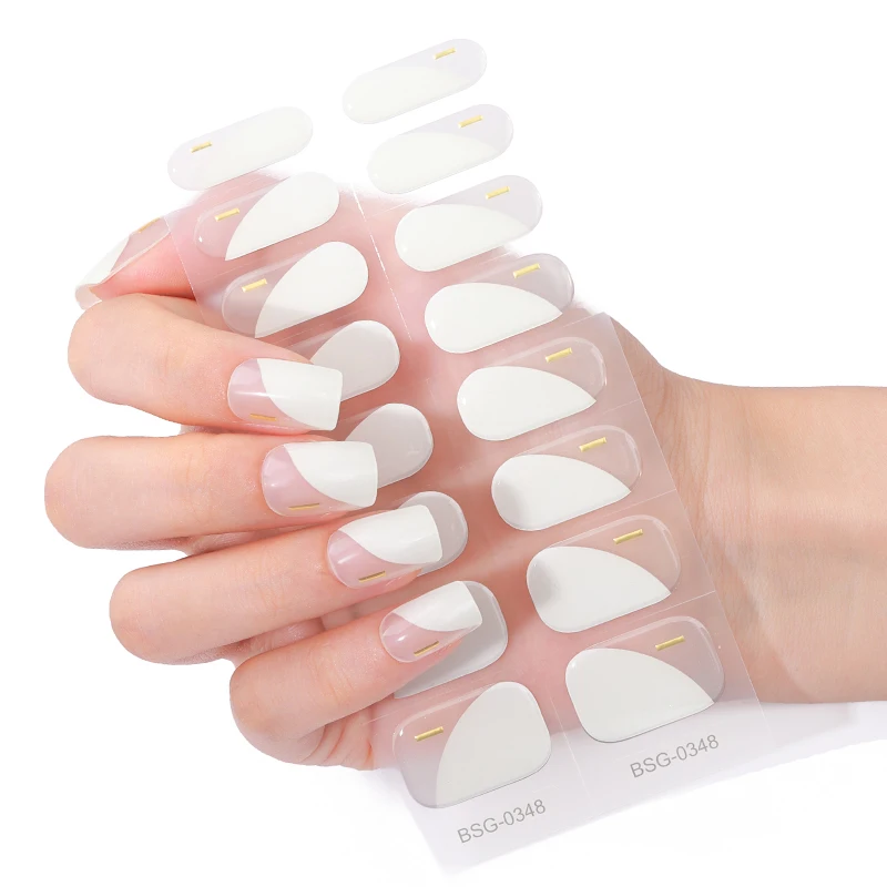 personal branding 100% nail polish High brightness durability Easy Return thick semicured UV Nail gel strip