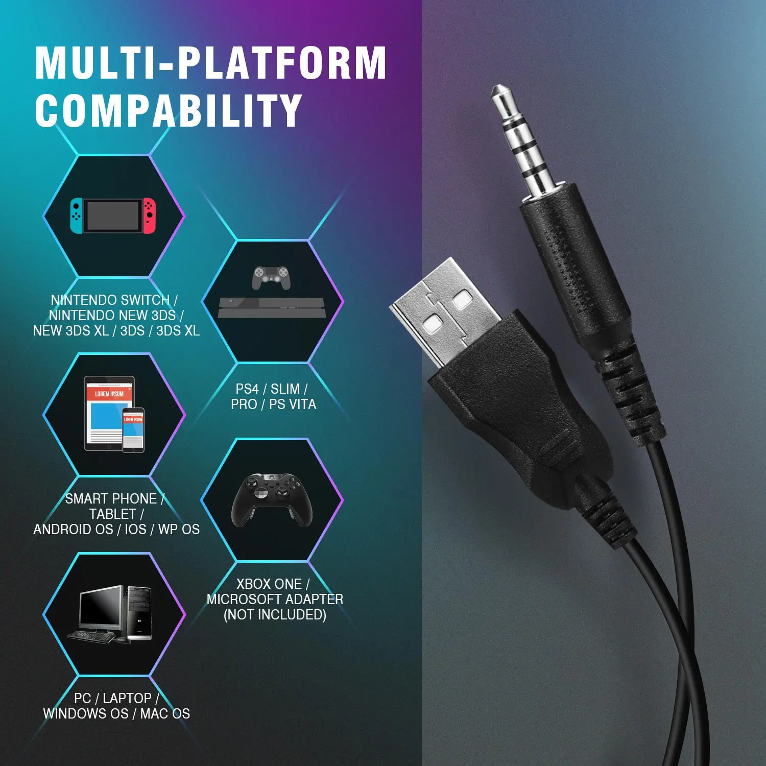 7.1 Surround Sound LED RGB Gamer Headphone with Microphone Crystal Clear Sound Headsets for Xbox PS4 PS5 Wired Gaming Headset