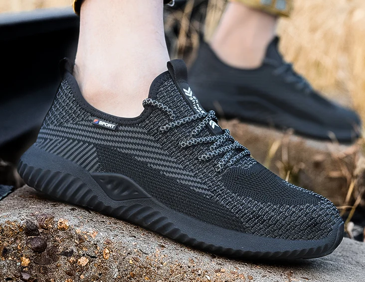 ladies sport steel toe safety boots for farms field workshop black lightweight safety shoes