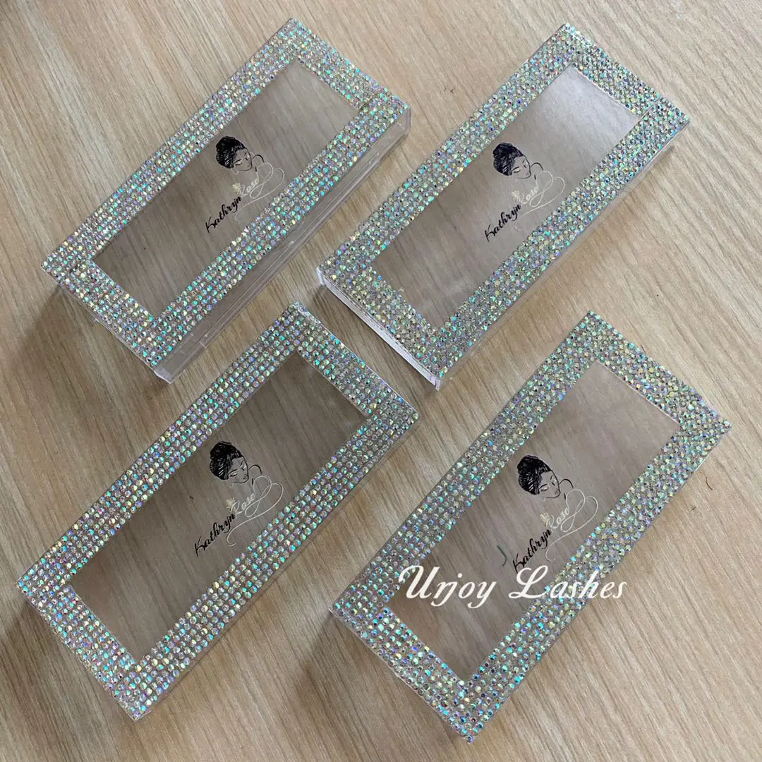 Glitter Bling diamonds Empty Lash Box Bling Mink Eyelash Case square lash box for Eyelashes